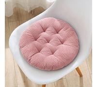 kuyouqi Thickened Corduroy Round Seat Cushion Chair Pad Bedroom Floor Seating Pad for Dining Bedroom Sofa Reading Corner Garden (50x50cm(20x20inch), Pink (Corduroy))
