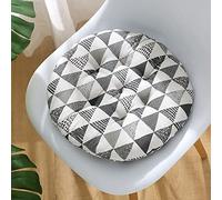 kuyouqi Thickened Linen Round Seat Cushion Chair Pad Bedroom Floor Seating Pad for Dining Bedroom Sofa Reading Corner Garden (40x40cm(16x16inch), Gray Triangle)