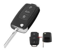 kuyuansu Compatible for 2 Button 3Button Remote Flip Folding Car Key Shell for VW MK4 Bora Golf 4 5 6 Passat Polo Bora Touran (3bt)