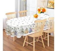 Kuyuayee Fall Pumpkin Oval Tablecloth 60x102 Inch Waterproof Fall Thanksgiving Tablecloth Autumn Washable Table Cloth for Party Picnic Dinner Home Decor