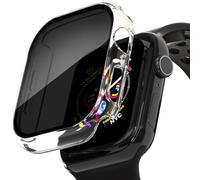 KUYUBMINYR 2 Pack Privacy Case for Apple Watch Screen Protector, Anti-Spy Tempered Glass Film Apple Watch Cover Hard PC Case Bumper for iWatch Series 10 - Clear/Clear 46mm