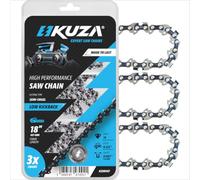 KUZA Chainsaw Chain 18 Inch .325" Pitch .063" Gauge 74 Drive Links- 26RS 74 Fits ST IHL MS271 Farm Boss, MS291, MS311 and More - 36390050074, V74 (3 Chains) - Full Chisel