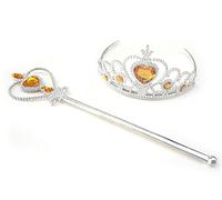 Kuzhi Frozen Elsa Crown Tiara and Wand Set - Silver Heart Jewel