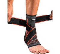 Kuzimua 2 Pack Ankle Support Brace, Adjustable Ankle Brace Wrap Strap for Sprained Ankle, Achilles Tendonitis, Ligament Damage, Plantar Fasciitis, Sports, Foot Support (2x Orange, XL)