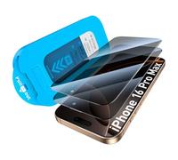 KUZOOM 2 Pack Privacy Screen Protector for iPhone 16 Pro Max, 9H+ Tempered Glass Anti Spy Private Film, Easy Installation, Auto Alignment Dust Removal, Anti-Scratch Protection, Bubble-Free