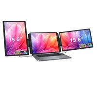 Kuzu 15.6" Portable Laptop Screen Extender Vertical Horizontal Display | FHD, IPS, Triple Extender, Detachable Dual Monitor Screen Extension, USB-C & HDMI, Plug & Play,for 12"-18.5" Windows, Mac