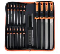 KUZURYU 31PCS Metal File Set - 4 Metal Files for Steel and 12 Needle Files with Steel Brush, Tool Bag, Riffler File, 12 Sandpaper and Gloves, Suitable for Metal and Wood Processing