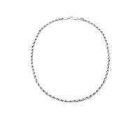 Kuzzoi 0110970118_50 Solid 925 Silver Byzantine Chain Men's Necklace, Thickness 4 mm, Length 50 cm, with Jewellery Box, Men's Silver Chain without Pendant