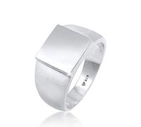 Kuzzoi 0607322120 Men's Signet Ring Polished Band Ring Solid (11 mm) in 925 Sterling Silver, Robust Biker Jewellery with Rectangular Surface, Ring for Men in Ring Size 54 - 66, Sterling Silver
