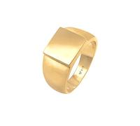 Kuzzoi 0607352420 Men's Signet Ring Gold-Plated Band Ring Solid (11 mm) in 925 Sterling Silver, Golden Biker Jewellery with Rectangular Surface, Ring for Men Polished Ring Size 54 - 66, Sterling