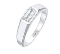 Kuzzoi 0610681321 Men's Ring with Topaz Gemstone, Elegant Solitaire Ring in 925 Sterling Silver, Men's Polished Gemstone Ring, Band Ring for Men in Ring Size 60 - 66, 0610681321, 60, Gemstone, White