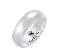 Kuzzoi 0610730620 Men's Ring Band Ring 9 mm Basic Silver Ring Classic Design Wide Ring for Men Friend Ring Smooth Polished Ring Size 60 - 66 silver
