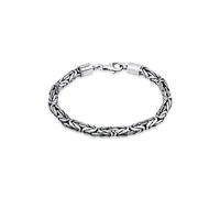 Kuzzoi Buddha Silver Bracelet for Men Handmade Byzantine Chain Bracelet | mm) Made of Oxidised 925 Sterling Silver Solid Byzantine Bracelet for Men 26.3 g 19 cm