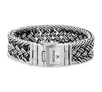 Kuzzoi Buddha Silver Bracelet for Men Solid 925 Sterling Silver width 20 mm