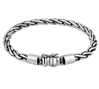 Kuzzoi Buddha Silver Bracelet for Men Solid 925 Sterling Silver width 21 mm