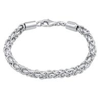 Kuzzoi Byzantine Silver Bracelet for Men 5 mm 23 cm Sterling Silver Lobster