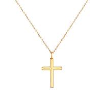 Kuzzoi Exclusive Men Necklace Shiny Gold-Plated with Cross Pendant (30 mm)