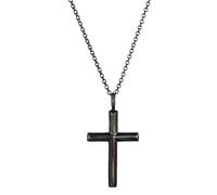 Kuzzoi Exclusive Men's Necklace Shiny Polished with Cross Pendant (30 mm) in Basic Style, Solid Chain for Man and Friend with Religious Cross Made of 925 Sterling Silver, Length 60 cm