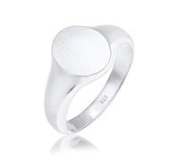 Kuzzoi Matte Oval Signet Ring, 12mm Wide 925 Sterling Silver, Basic Polished Silver Ring, Men's Ring Size 54-66, 0611182118, 56, Sterling Silver