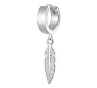Kuzzoi Men Hoop Earrings Feather Single Hinged Hoop Earrings (13 mm) Round