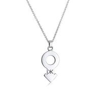 Kuzzoi Men Necklace with Mars Symbol Pendant (27 mm) in Shiny Look with | Logo Oxidised Solid Chain for Man or Boyfriend Feminine Chain Made of 925 Sterling Silver Length 60 cm Sterling Silver