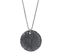 Kuzzoi Men Silver Necklace with Coin Pendant Round (25 mm) Necklace for Men