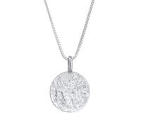 Kuzzoi Men Sterling Silver Coin Pendant Necklace 15mm 55cm Chain Handmade