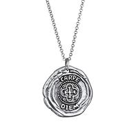 Kuzzoi Men's Sterling Silver Necklace with Antique Coin Pendant, Venetian Chain, Lobster Clasp, 60 cm