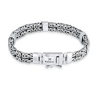 Kuzzoi Silver Byzantine Chain Bracelet for Men Handmade Men Bracelet Made | of Solid 925 Sterling Silver Link Bracelet for Men