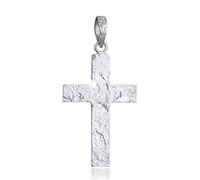 Kuzzoi Silver Cross Pendant for Chains, Solid 925 Sterling Silver for Necklaces, 54 mm high, 7 g Heavy, Handmade and Exclusive Silver
