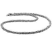 Kuzzoi Solid 925 Sterling Silver Byzantine Chain Men Necklace