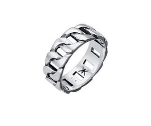 Kuzzoi Solid M.Ring Oxidised Black Tank Design 925 Sterling Silver Band