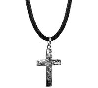 Kuzzoi ZOI-001 Men’s Leather Necklace with Cross Pendant Solid