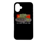 KV-2 Heavy Russian Tank WW2 Soviet Russia Flag Case for iPhone 16 Plus