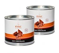 KV&C 25% Hot Choc Powder 1kg Tin - Rich Hot Chocolate Drink Mix with Real Cocoa - Easy to Prepare with Hot Water or Milk - Smooth & Creamy - Ideal for Home, Office, Breakroom, Hotel (2kg (2 x 1kg))