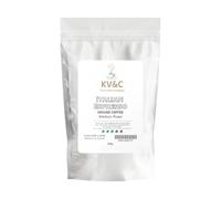 KV&C Italian Espresso Ground Coffee, Medium Roast, Rich Heavy Body with Cacao and Chocolate Notes, Resealable 220 g Bag, for Cafetière and Filter Brewing