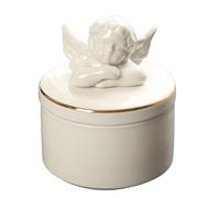 KV-OOGG Small cupid Ceramic Ash Urn Baby Urn, Child's Ashes, Keepsake Urns for Adult Funeral Cremation Memorial, Dog Urns for Ashes,pet ceramic for Ashes(White)