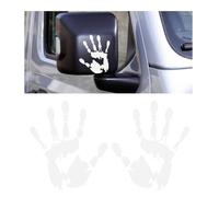 KVAEY 2PCS Car Wave Stickers, The Lazy Waver Sticker Auto Waving Hand Sign Decal, Waterproof Rearview Mirror Hands Wave Sticker Decor for Auto SUV Truck, Exterior Car Accessories (White)