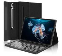 KVAGO Keyboard Case for Galaxy Tab S10 Plus 2024/S8 Plus/S7 FE/S9 Plus/S7+5G 12.4-inch Detachable Bluetooth Keyboard with S Pen Slot and Seven-Color Backlight Ultra-Thin Smart case/Black