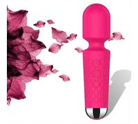 KVAN Cordless Handheld Massage Wand - USB Rechargeable, 20 Vibration Patterns, 8 Speeds, Waterproof & Quiet - Silicone Body Massager for Muscle Relaxation(Red, Mini)