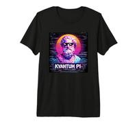 Kvantum Pi Retro 80s Synthwave Greek Philosopher Math Pi Day Premium T-Shirt