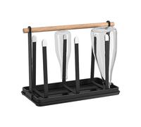 KVBUCC 1 Piece Cup Drain Rack, Stainless Steel Cup Holder, Soda Bottle Holder, Drain Bottle Holder, Cup Drip Rack, Metal Bottle Holder, Drainer (Black)