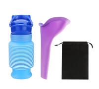 KVBUCC 1 Piece Portable Urinal Bottle with 1 Piece Funnel, 1 Piece Storage Bag, Retractable Toilet Pee Bottle, Leak Proof Emergency Urinal for Men and Women, Portable Toilet Pee Bottle