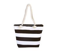 KVBUCC 1 Piece Striped Canvas Bag, Large Capacity Handbag, Portable Shoulder Bag, Simple Waterproof, Top Zip Closure, Suitable for Travel, Fitness, Swimming and Beach Vacations.