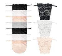 KVBUCC 10 PCS Bras with Lace Inserts, Spliced Camisole, Invisible Insert Baffle, Lace Strap Snaps, Hook Bandeau, Anti-Peeping, (5 Colors)