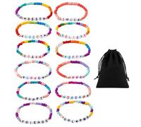 KVBUCC 12 Colorful Bracelets and 1 Velvet Bag - Bohemian Style, Couple & Friendship Bracelets, Gift for Good Friends