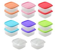 KVBUCC 14-Piece Multi-Color Food Crisper Boxes with Lids - Microwaveable, Reusable Sealed Jars