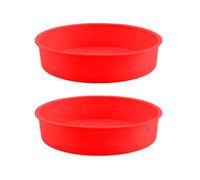 KVBUCC 2-Pack of 8-inch Round Cake Tins, Silicone Cake Tins, Baking Cake Molds, Baking Supplies, Kitchen Essentials, Heat-Resistant and High-Temperature Resistant (red)