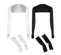 KVBUCC 2 Pieces Sun Protection Shawl Arm Sleeves, Comes With 2 Sleeves,Sun Protection Arm Sleeves, Uv Protection Arm Sleeves, Cooling Arm Sleeves For Outdoor Sports, Running, Cycling (Black, White)