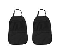 KVBUCC 2PCS Minimalist Black Car Seat Protector with Storage, Kick Protection, Dustproof, Organizational